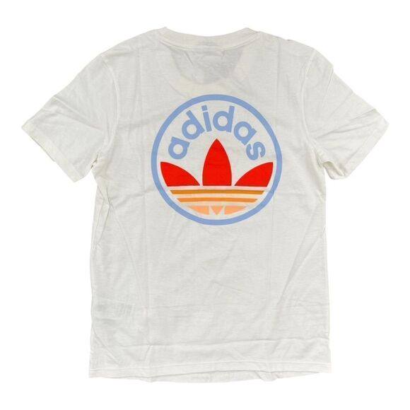 Adidas Circle Trefoil White Tee IZ1315 with Iconic Logo - Picture 2 of 7